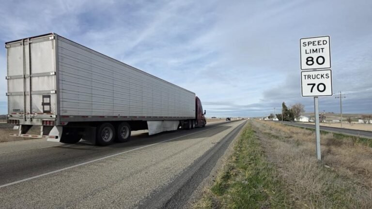 Idaho law allows semi-trucks and passenger cars to drive the same 80 mph on interstates