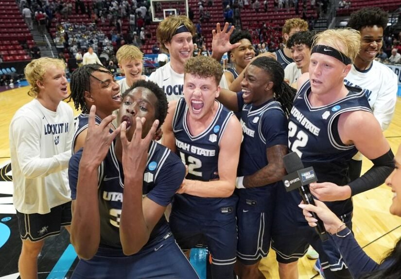 Utah State finishes strong against Villanova to advance to 2nd round of the Big Dance