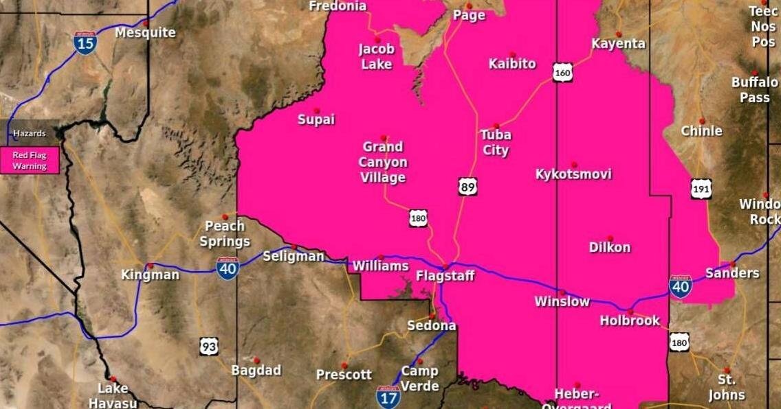 NWS issues Red Flag Warning for Wednesday as wind gusts may hit 40 mph