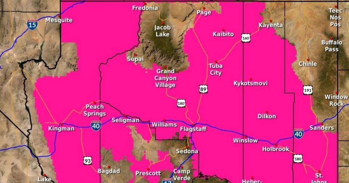 Red Flag Warning issued by NWS for northern Arizona on Saturday and Sunday